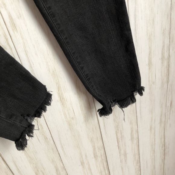 madewell 9” Mid Rise Button Fly Skinny Jeans Black - Picture 5 of 11